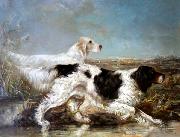 Verner Moore White Typical Verner Moore White hunt scene featuring dogs USA oil painting artist